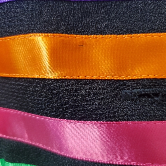 MAGGY LONDON | Vintage Satin Striped Cropped Rainbow Jacket - Picture 8 of 12